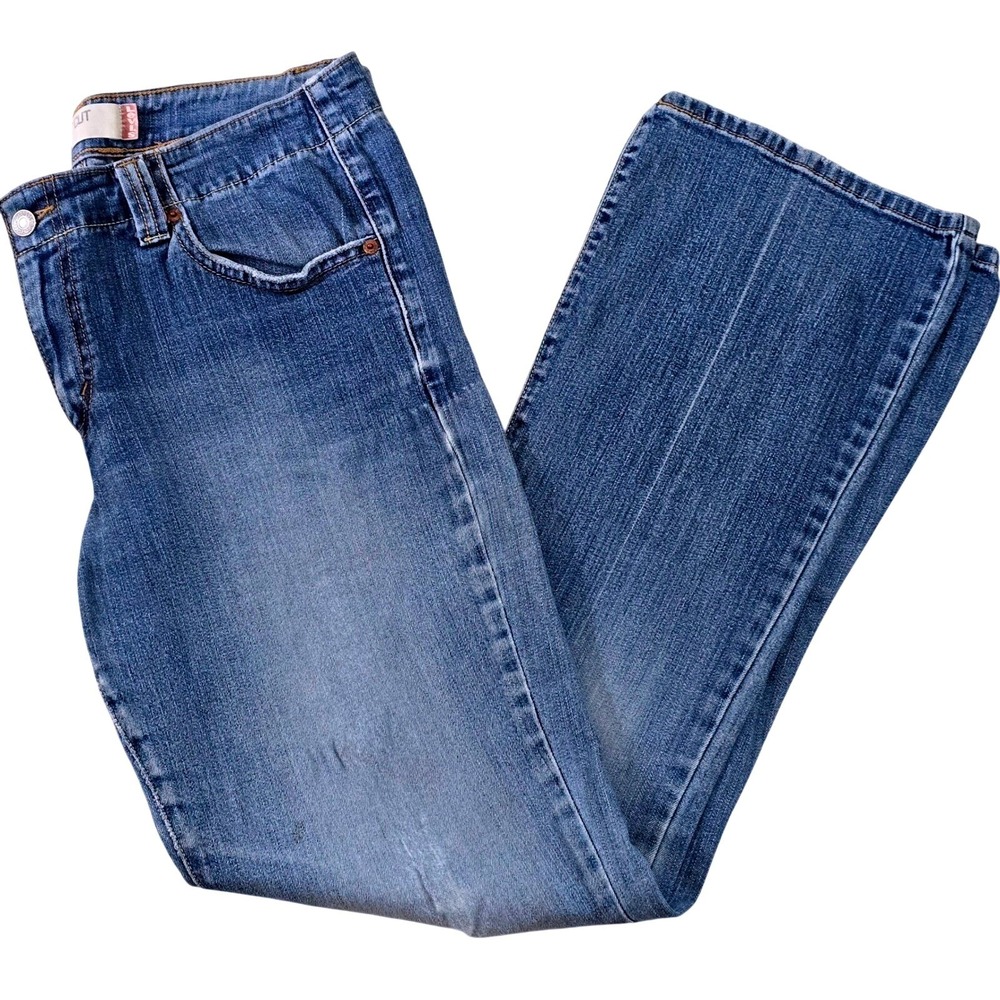 Levi's Women's Size 12 LONG Boot Cut‎ Jeans Blue Denim Light Wash Distressing